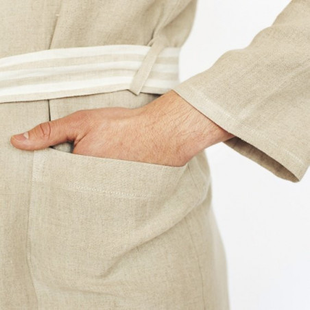 Universalus lininis chalatas KIMONO NATURAL 3