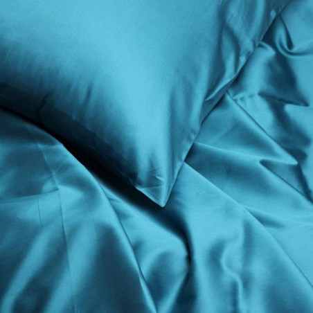PREMIUM satino antklodės užvalkalai TEAL BLUE DELUXE kaina