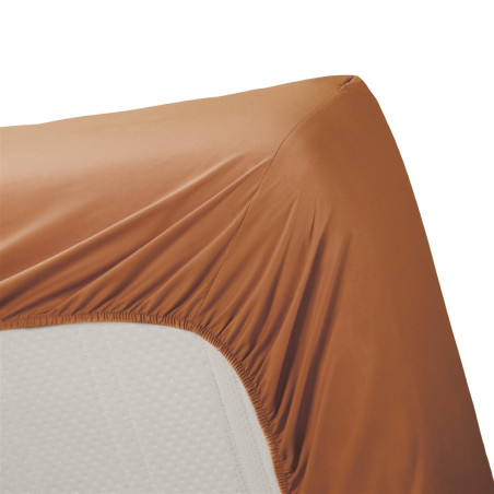 Cotton Uni HL Orange paklodė su guma 1