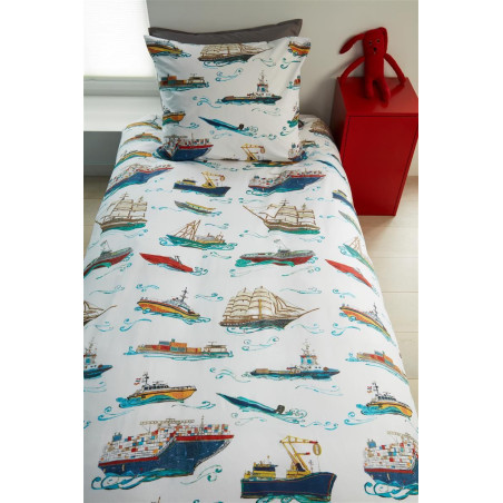 Vaikiškas patalynės komplektas Ships Blue kaina