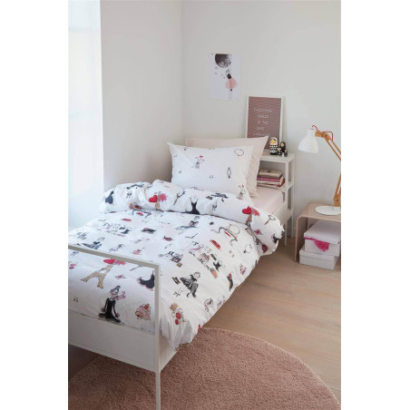Vaikiškas patalynės komplektas Paris Girl Pink kaina